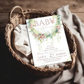 Baby in Bloom Wildflower Groen Baby Meisje Douche Kaart