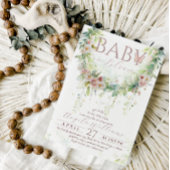 Baby in Bloom Wildflower Groen Baby Meisje Douche Kaart