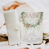 Baby in Bloom Wildflower Groen Baby Meisje Douche Kaart