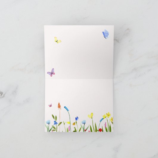 Baby in Bloom Wildflower Hartelijk dank Bedankkaart (Binnen)