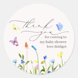 Baby in Bloom Wildflower Hartelijk dank Ronde Sticker