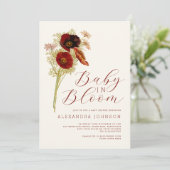 Baby in Bloom Wildflower Herfst Baby shower Kaart (Staand voorkant)