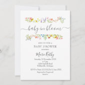 Baby in Bloom Wildflower Invitation Kaart (Voorkant)