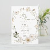 Baby in Bloom Wildflower Krans Baby shower Kaart (Staand voorkant)