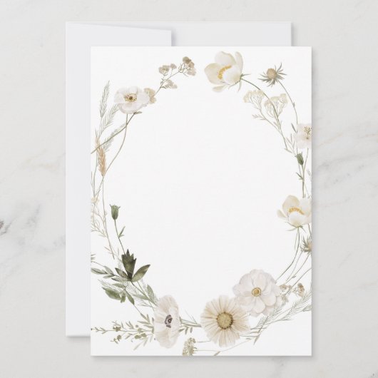 Baby in Bloom Wildflower Krans Baby shower Kaart (Achterkant)