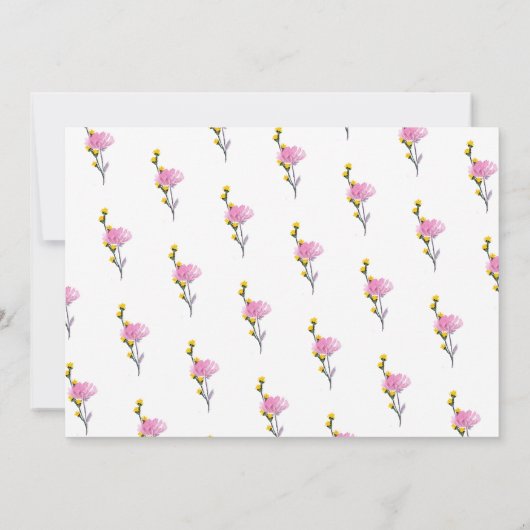 Baby in Bloom Wildflower Lawn Baby shower Kaart (Achterkant)