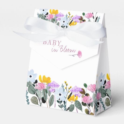 Baby in Bloom  Wildflower Lawn Wit Bedankdoosjes (Voorkant Zijde)