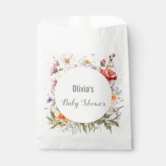 Baby in Bloom WildFlower Lila Baby shower Bedankzakje (Voorkant)