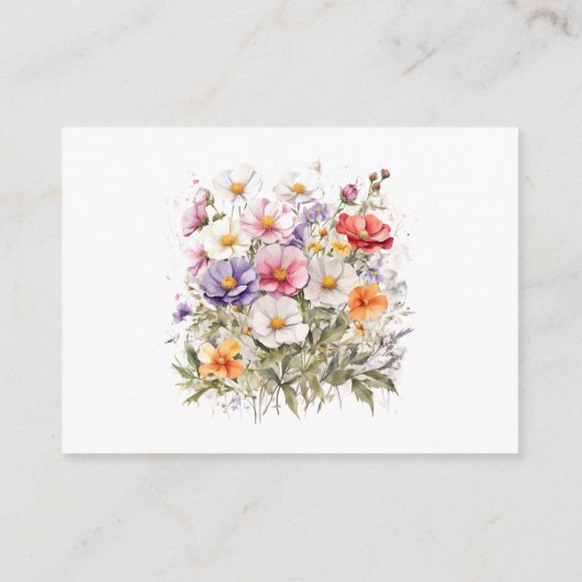 Baby in Bloom WildFlower Lila Baby shower Informatiekaartje (Achterkant)