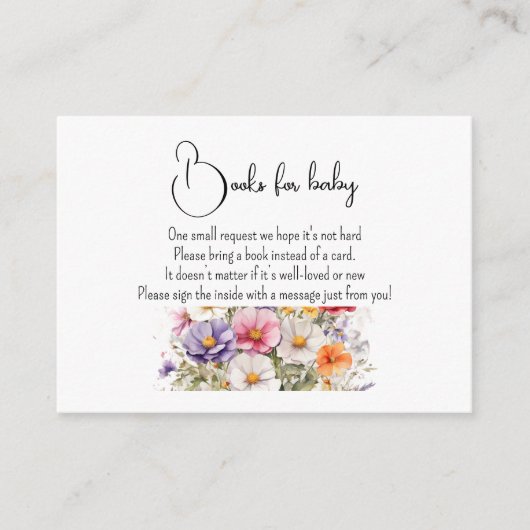 Baby in Bloom WildFlower Lila Baby shower Informatiekaartje (Voorkant)