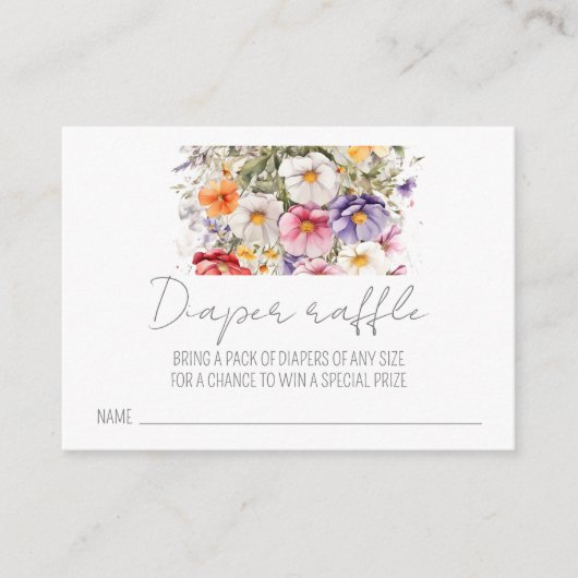 Baby in Bloom WildFlower Lila Baby shower Informatiekaartje (Voorkant)