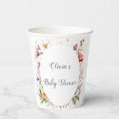 Baby in Bloom WildFlower Lila Baby shower Papieren Bekers (Achterkant)