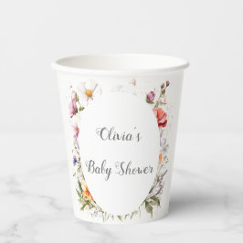 Baby in Bloom WildFlower Lila Baby shower Papieren Bekers