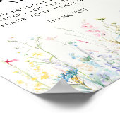 Baby in Bloom Wildflower Luier Raffle Sign Poster (Hoek)