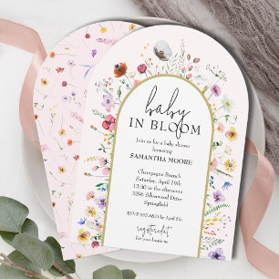 Baby in Bloom Wildflower Meisje Baby shower Bogen  Kaart