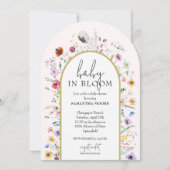 Baby in Bloom Wildflower Meisje Baby shower Bogen Kaart (Voorkant)