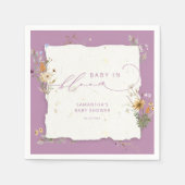 Baby in Bloom Wildflower Modern Baby shower Servet (Voorkant)