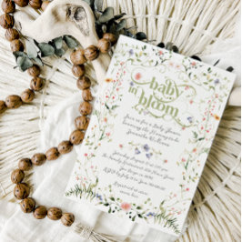Baby in Bloom Wildflower Modern Floral Baby shower Kaart
