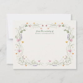 Baby in Bloom Wildflower Nursery Note Card Kaart