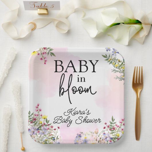 Baby in Bloom Wildflower Papier Bord (Huwelijk)