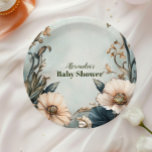 Baby in Bloom Wildflower Papieren Bordje<br><div class="desc">Voltooi uw baby shower tafel instelling met onze Baby In Bloom Blush & Blauwgroen Spring Bloemen Douche Papier Borden. Ontworpen met delicate blos en blauwgroen waterverf bloemen, deze borden brengen een frisse en verfijnde touch aan uw feest. Ideaal voor een baby shower met een lente- of tuinthema, deze borden vangen...</div>