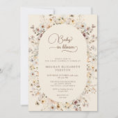 Baby in Bloom Wildflower QR Code Baby Shower  Kaart (Voorkant)