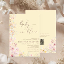 Baby In Bloom Wildflower QR Yellow Baby Shower