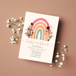 Baby in Bloom Wildflower Regenboog Meisje Baby sho Kaart