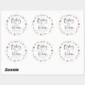 Baby in Bloom Wildflower Ronde Sticker (Vel)