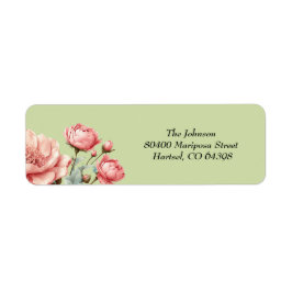 Baby in Bloom WildFlower Roze Baby shower Etiket