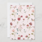 Baby in Bloom Wildflower Roze Baby shower Kaart (Achterkant)