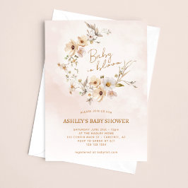 Baby in Bloom Wildflower Roze Baby shower Kaart