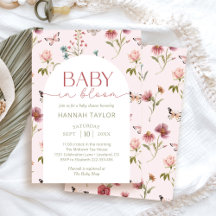 Baby in Bloom Wildflower Roze Baby shower