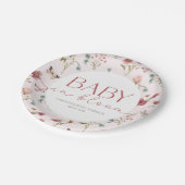 Baby in Bloom Wildflower Roze Baby shower Papieren Bordje (Gekanteld)