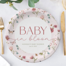 Baby in Bloom Wildflower Roze Baby shower