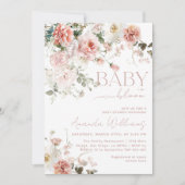 Baby in Bloom Wildflower Roze Meisje Baby shower Kaart (Voorkant)