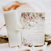 Baby in Bloom Wildflower Roze Meisje Baby shower Kaart