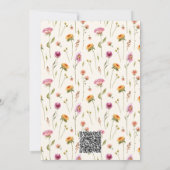 Baby in Bloom Wildflower Roze Meisje QR Baby showe Kaart (Achterkant)