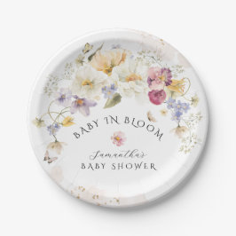 Baby in Bloom Wildflower Rustic Baby shower Papieren Bordje
