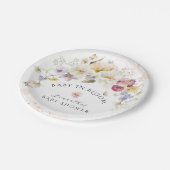 Baby in Bloom Wildflower Rustic Baby shower Papieren Bordje (Gekanteld)