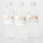 Baby in Bloom Wildflower Rustic Baby shower Waterfles Etiket (Flessen)