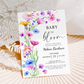 Baby in Bloom Wildflower Rustiek Boho Baby shower Kaart