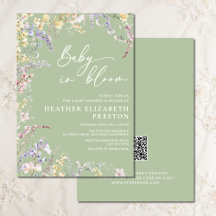 Baby in Bloom Wildflower Sage Green Baby shower