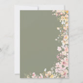 Baby in Bloom Wildflower Sage Green Baby shower Kaart (Achterkant)