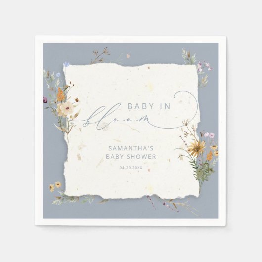 Baby in Bloom Wildflower Schattige Baby shower Servet (Voorkant)