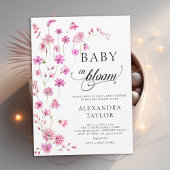 Baby in Bloom Wildflower Script Baby Meisje Douche Kaart