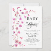 Baby in Bloom Wildflower Script Baby Meisje Douche Kaart (Voorkant)