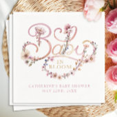 Baby in Bloom Wildflower servetten – Dusty Pink Wa