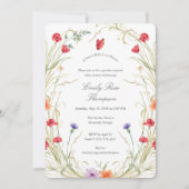 Baby in Bloom-Wildflower Spring Baby Girl Shower  Kaart (Voorkant)