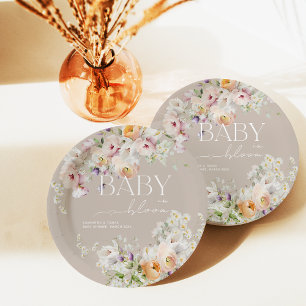 Baby in Bloom Wildflower Spring Baby shower Papieren Bordje